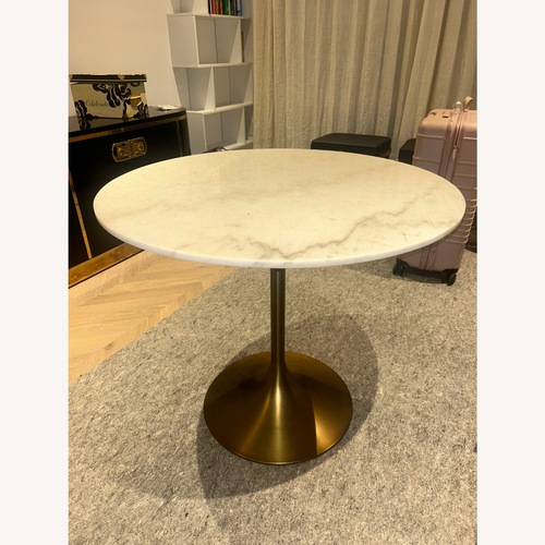 Used World Market Leilani White Marble Table for sale on AptDeco