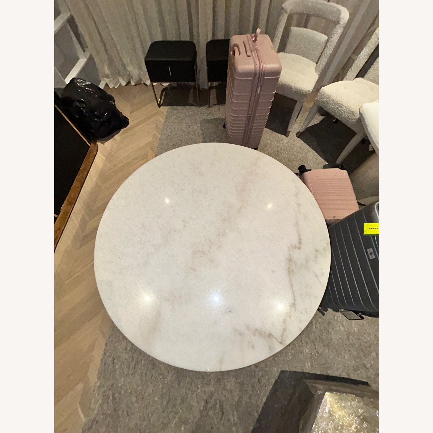 World Market Leilani White Marble Table - image-2