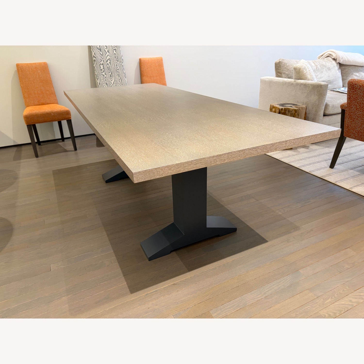 Custom Rift-Cut Oak Stained Dining Table - image-3