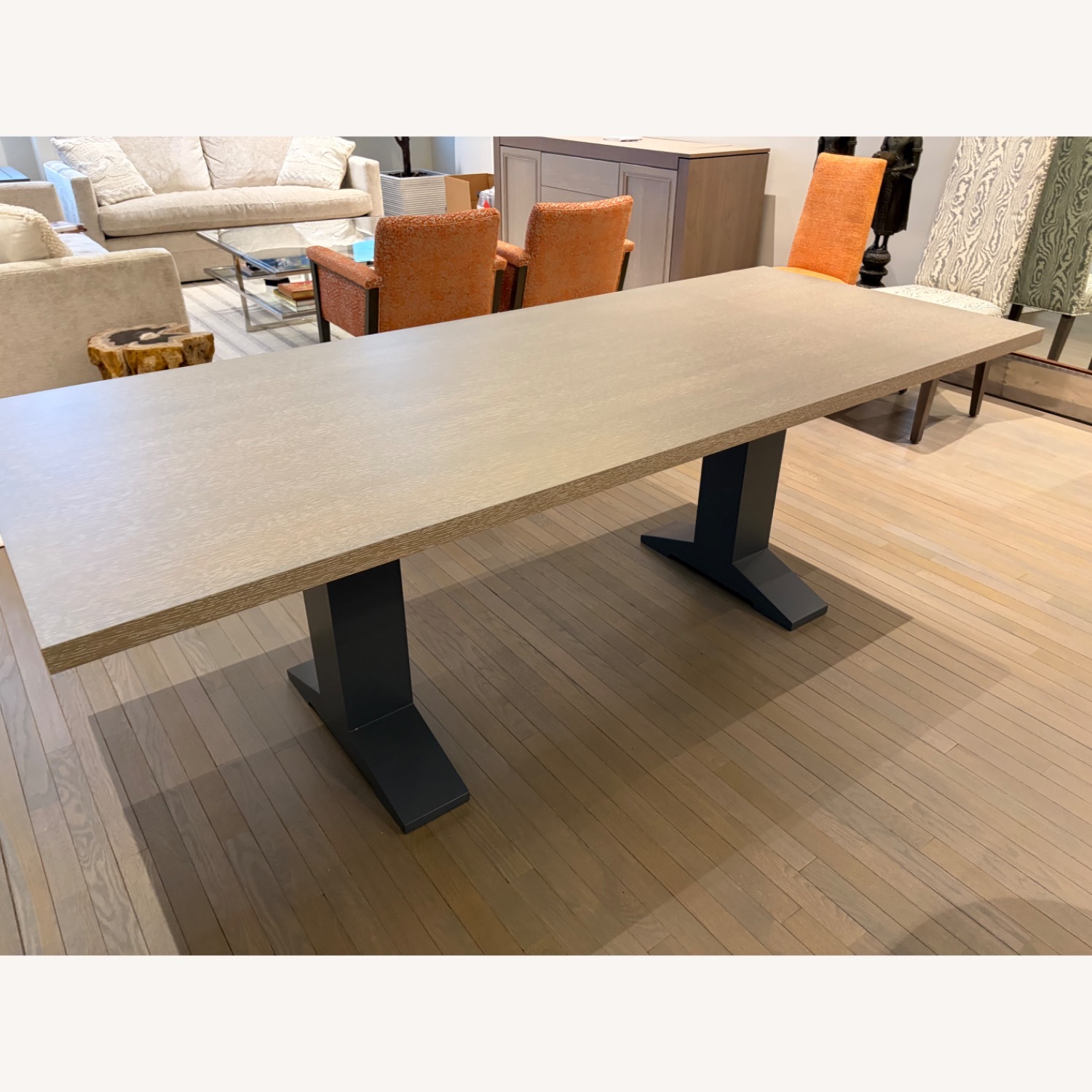 Custom Rift-Cut Oak Stained Dining Table - image-1