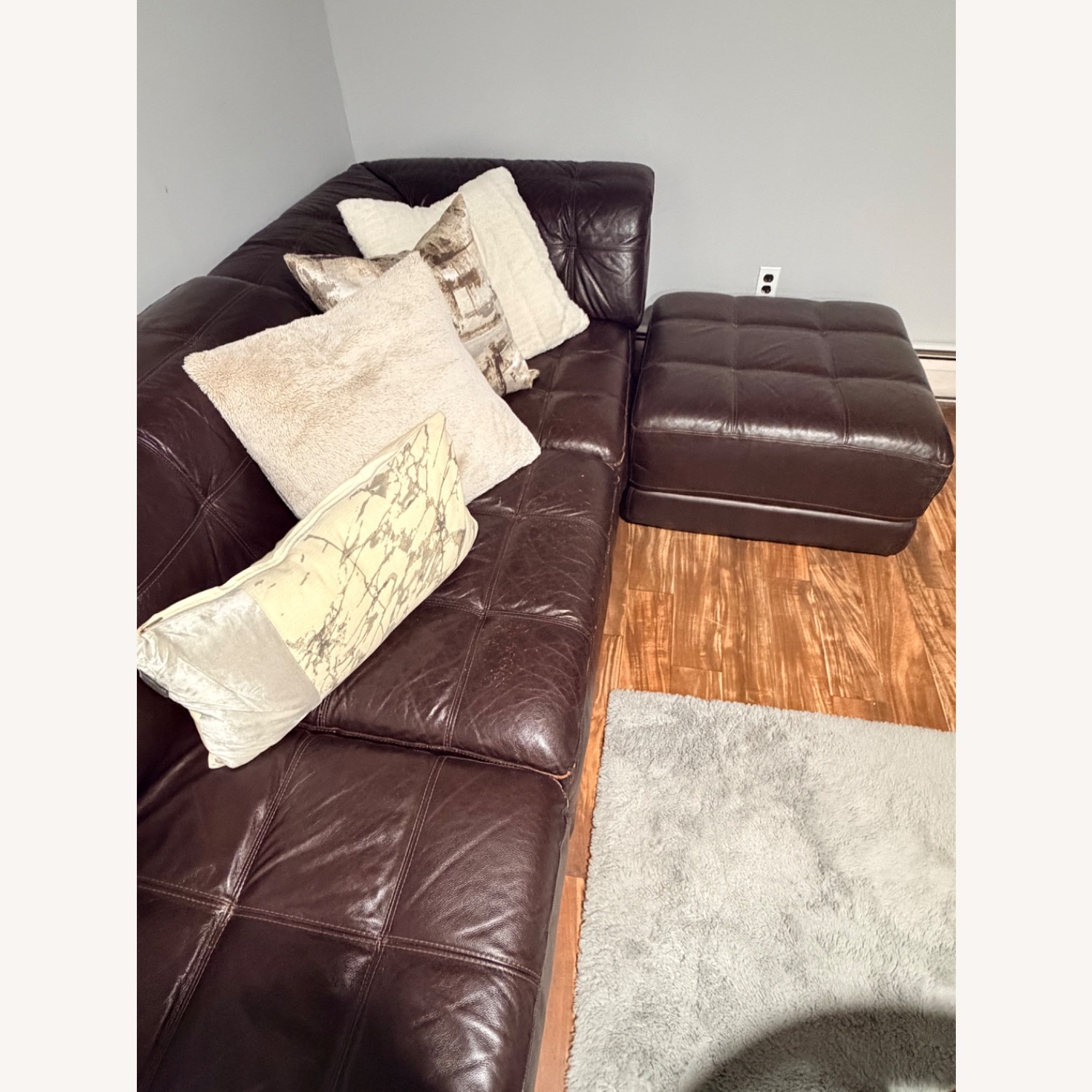 Dark Brown Leather 3+ Piece Sectional Sofa Set - image-5