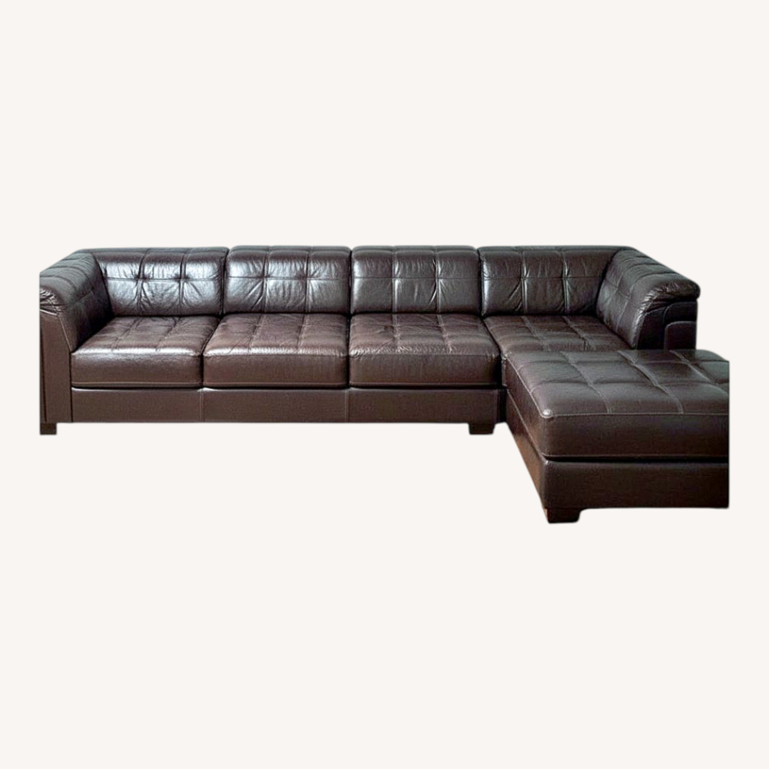 Dark Brown Leather 3+ Piece Sectional Sofa Set - image-0
