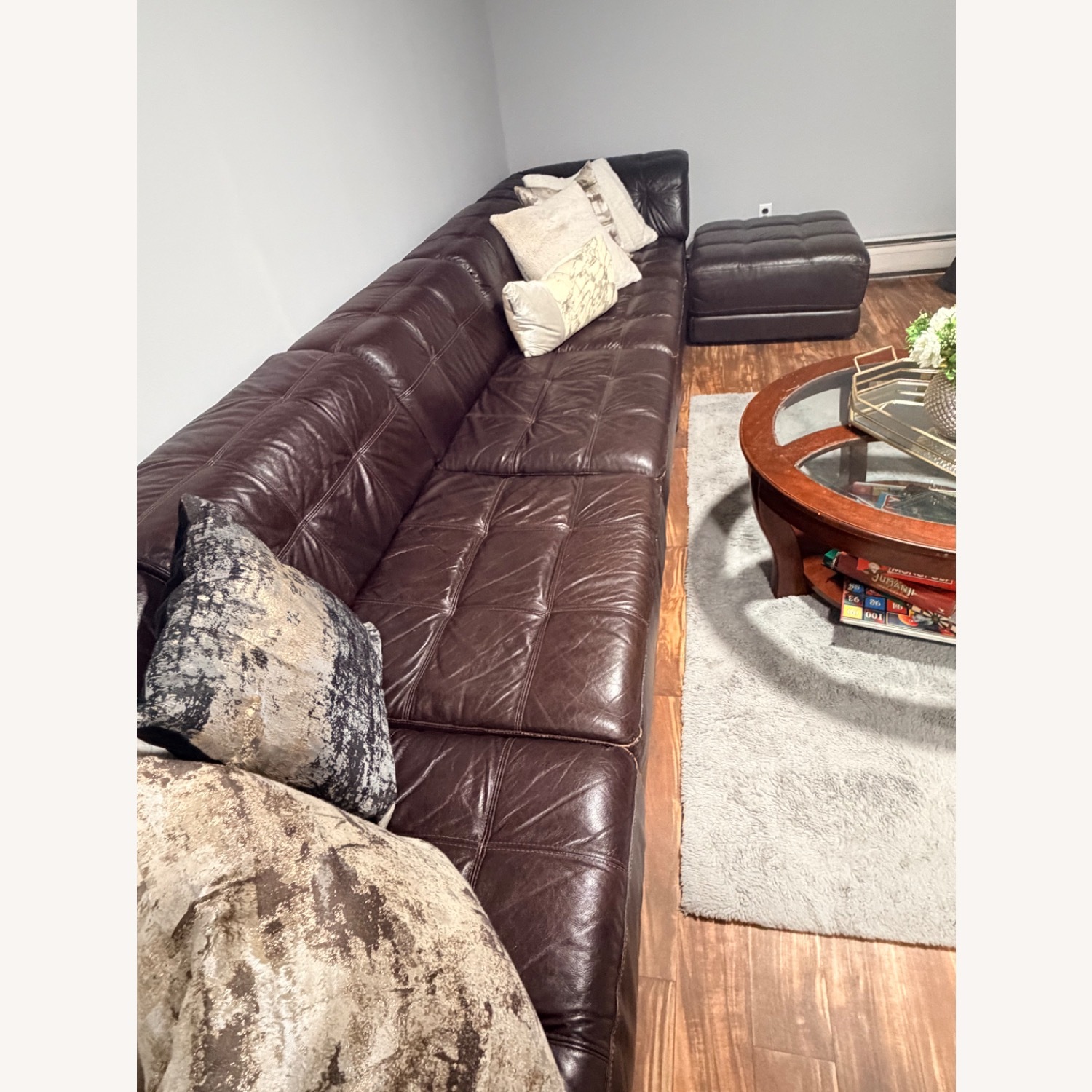 Dark Brown Leather 3+ Piece Sectional Sofa Set - image-6