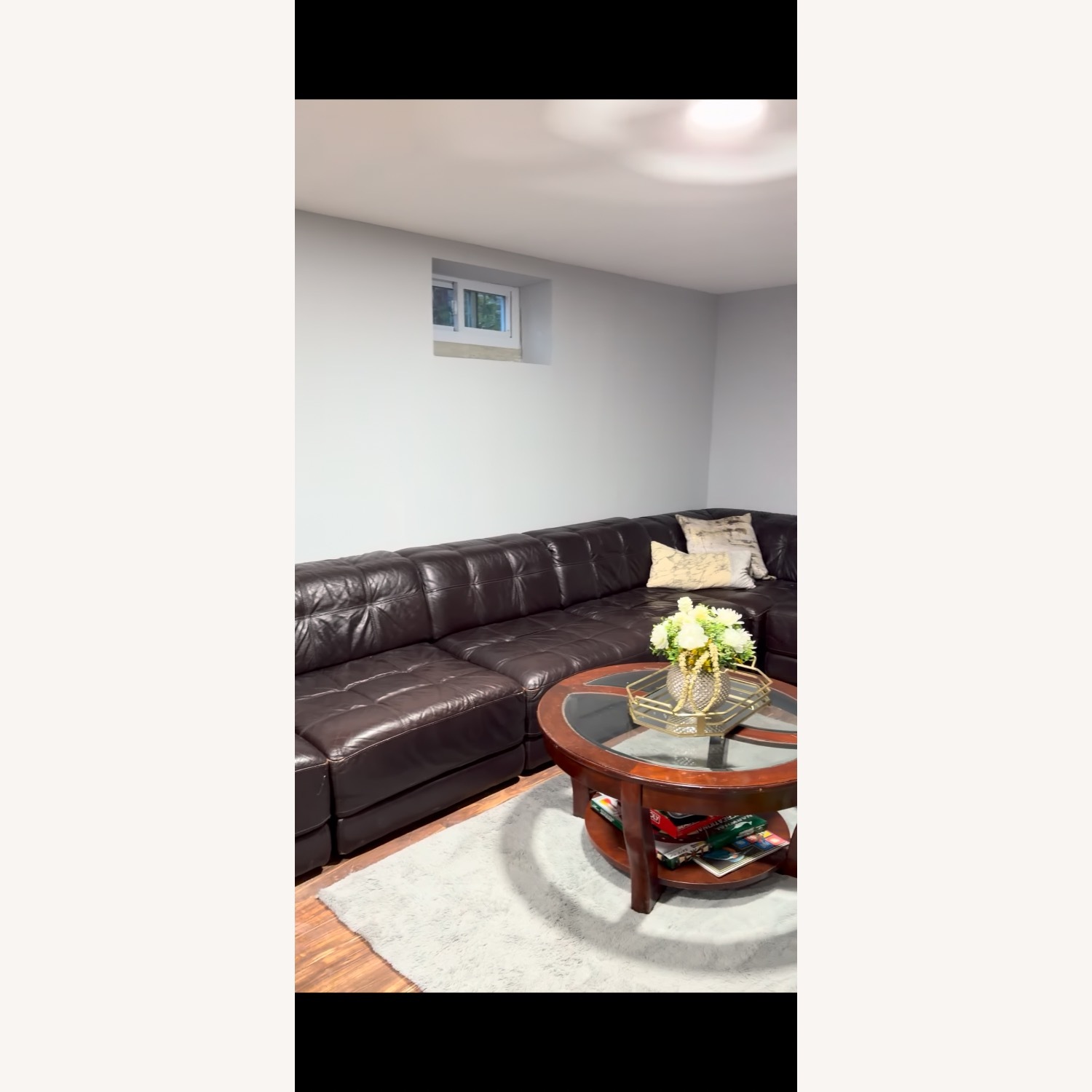 Dark Brown Leather 3+ Piece Sectional Sofa Set - image-4