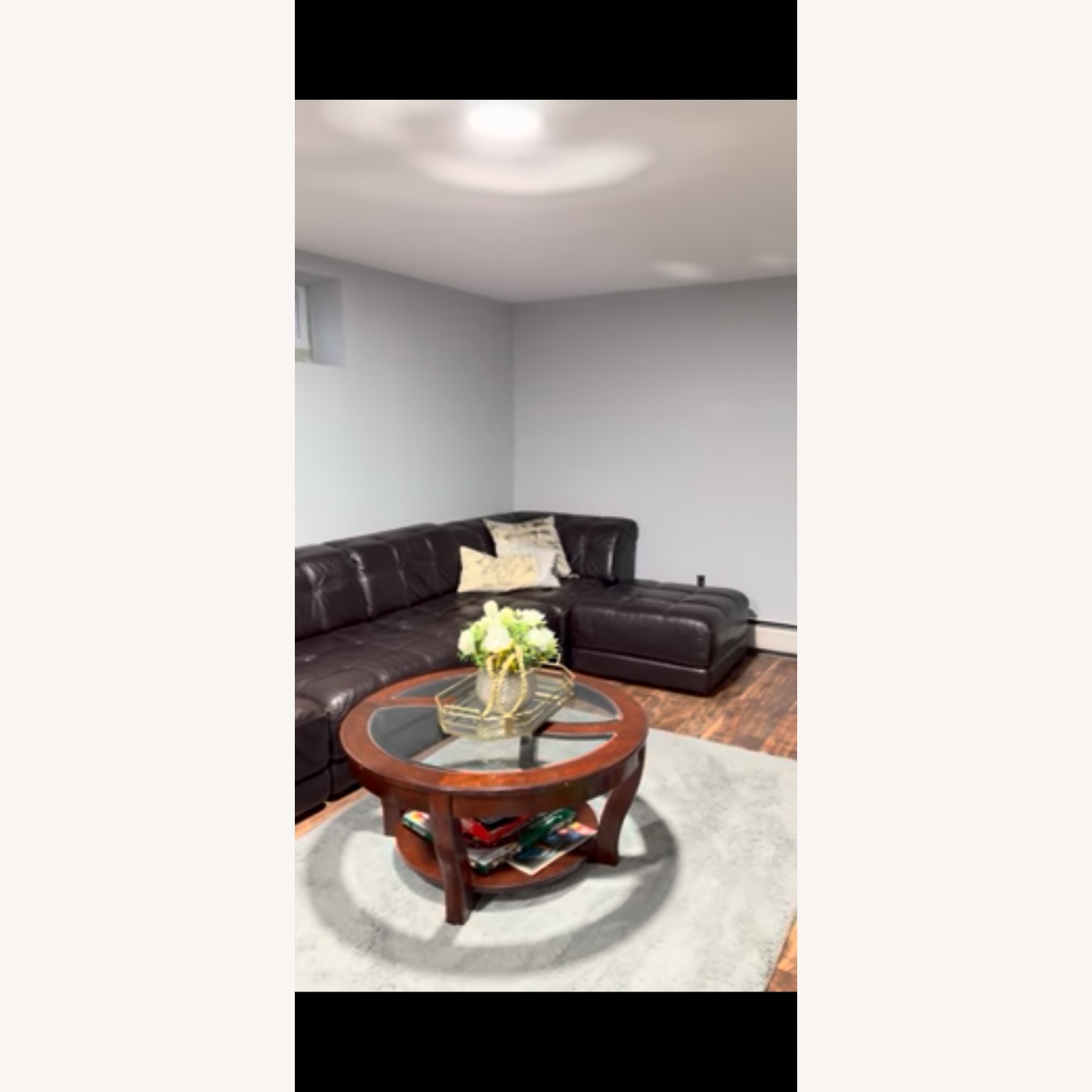 Dark Brown Leather 3+ Piece Sectional Sofa Set - image-2
