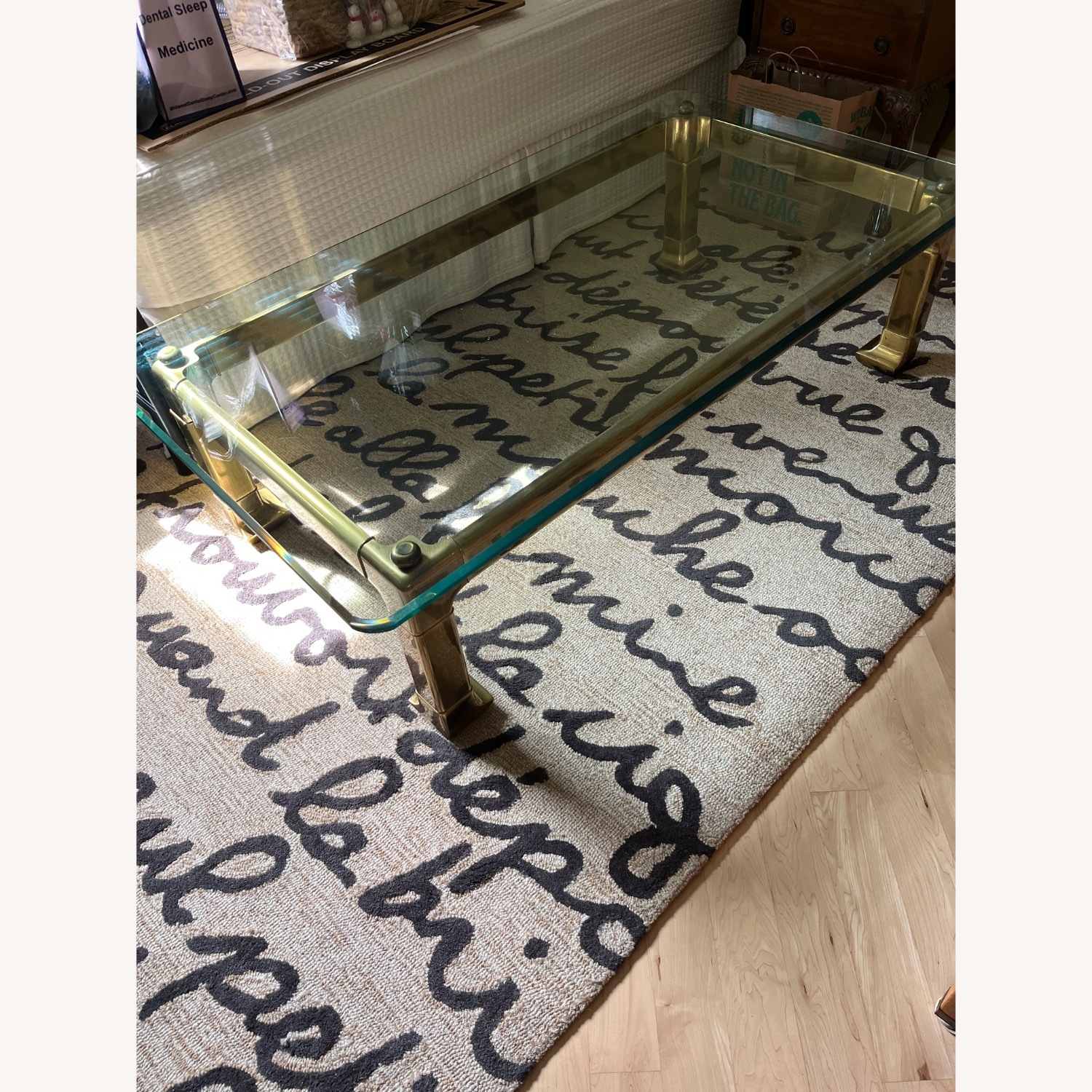 Gold Glass Coffee Table - image-1