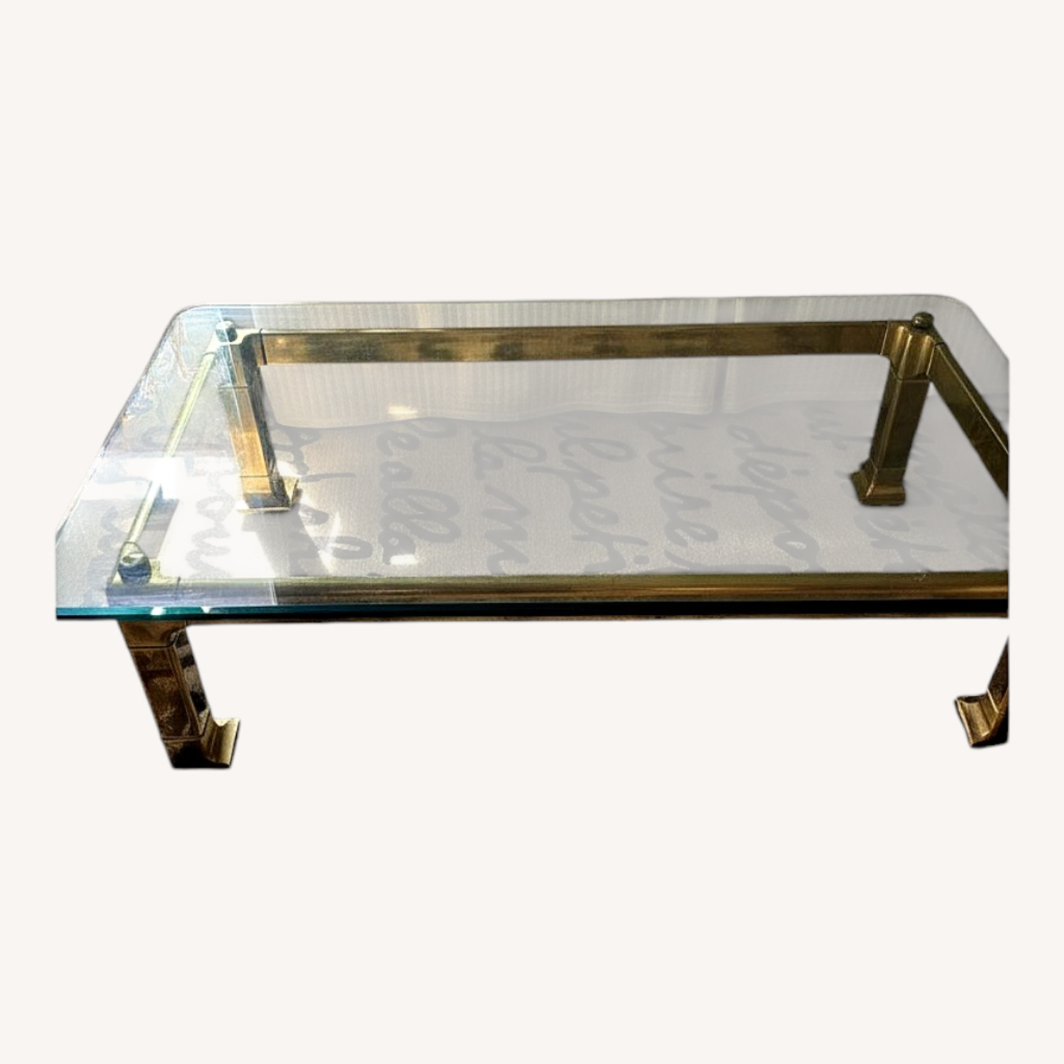 Gold Glass Coffee Table - image-0