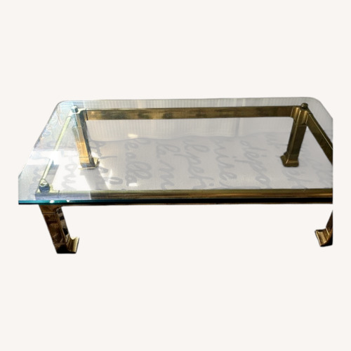 Used Gold Glass Coffee Table for sale on AptDeco
