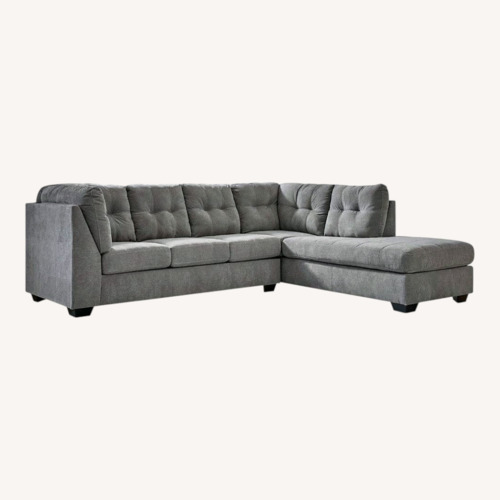 Used Ashley Furniture Marleton Gray Fabric Sectional with Chaise for sale on AptDeco