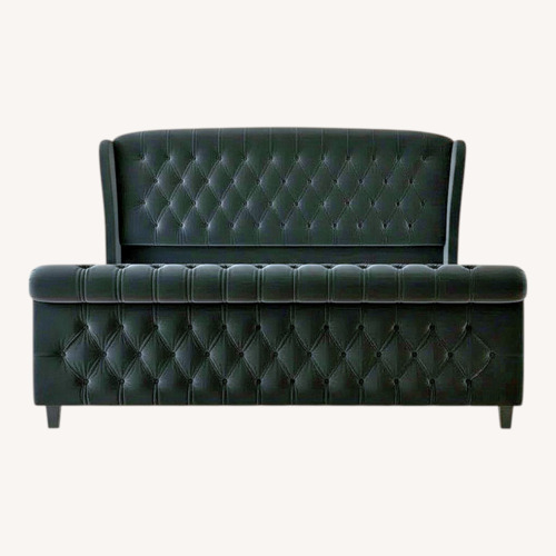Used Wayfair Black Velvet Queen Bed for sale on AptDeco