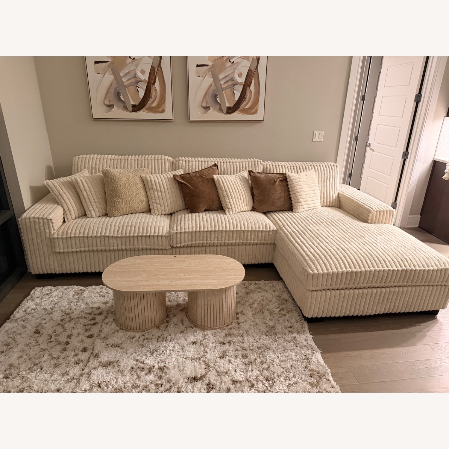 Cream Sectional - image-4