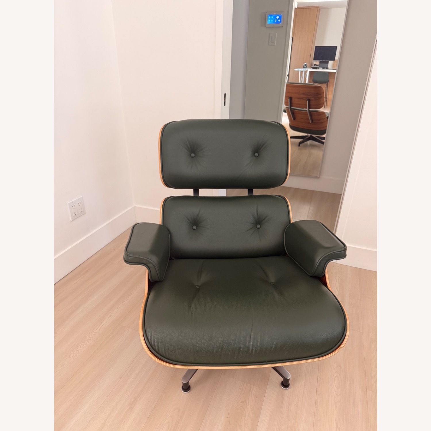 Herman Miller Eames Green Leather Accent Chairs - image-1