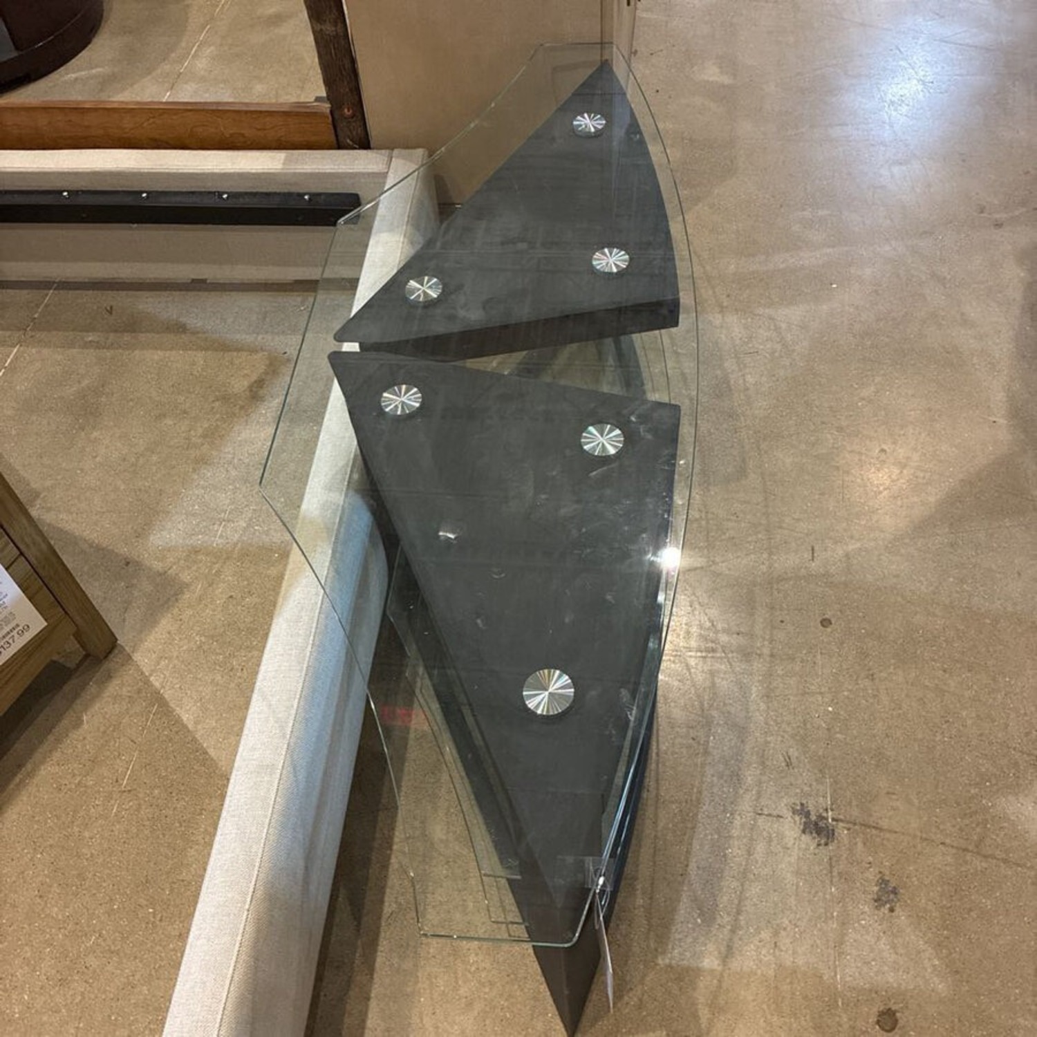 Modern Metal & Glass TV Stand Media Console - image-5