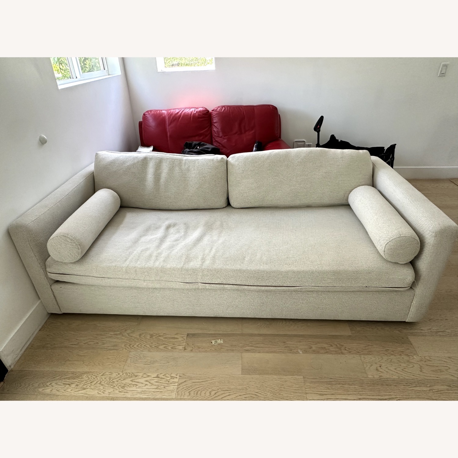 ABC Carpet and Home White Linen 2 Seater Sofa - image-1