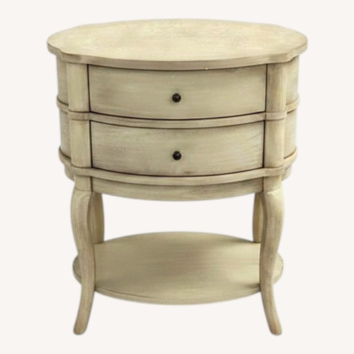 Used Jarvis Oval 2-Drawer Side Table for sale on AptDeco