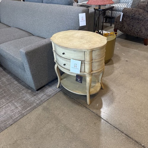 Used Jarvis Oval 2-Drawer Side Table for sale on AptDeco