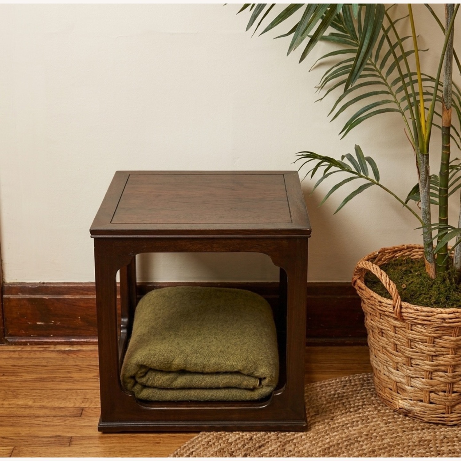 Vintage/Antique Finds Dark Brown Wood Side Table - image-2