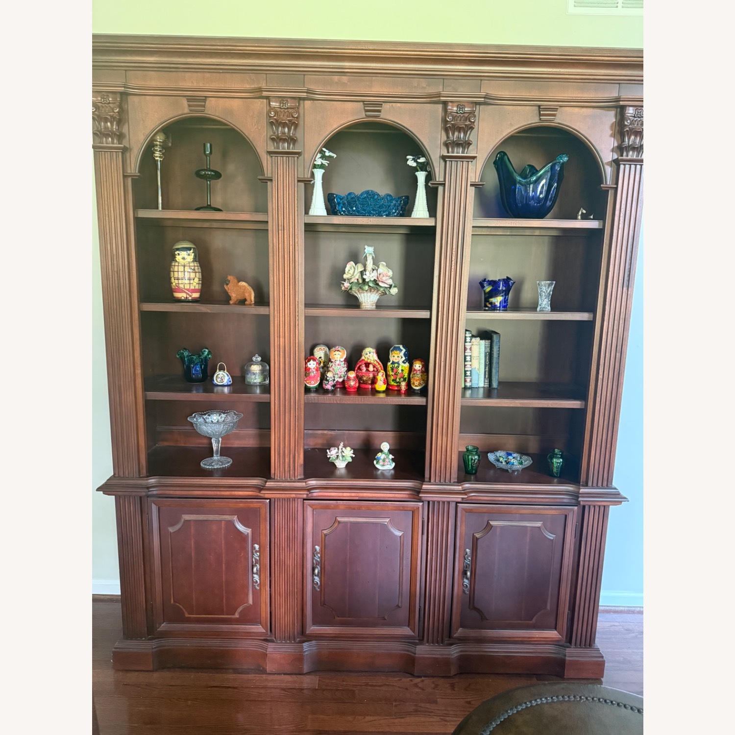 Hooker Walnut Bookcase and Hutch - image-4