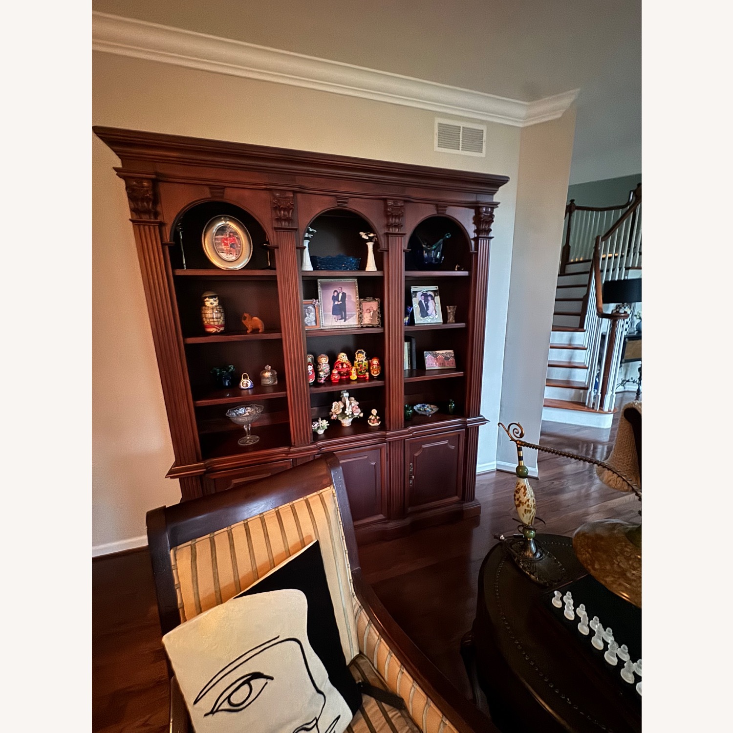 Hooker Walnut Bookcase and Hutch - image-1