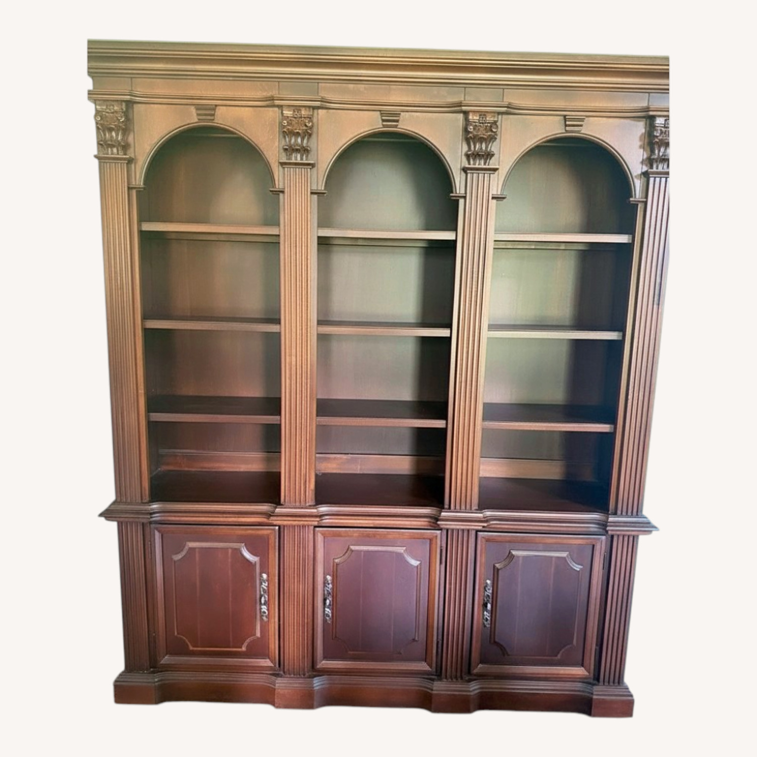 Hooker Walnut Bookcase and Hutch - image-0