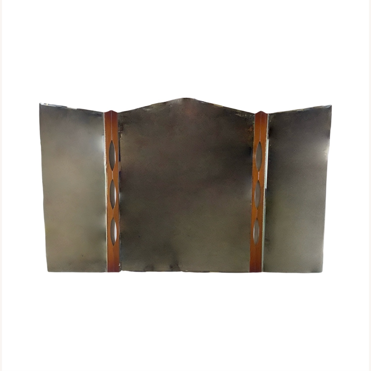 Vintage Mid-Century Modern Walnut Tri-Fold Mirror - image-1