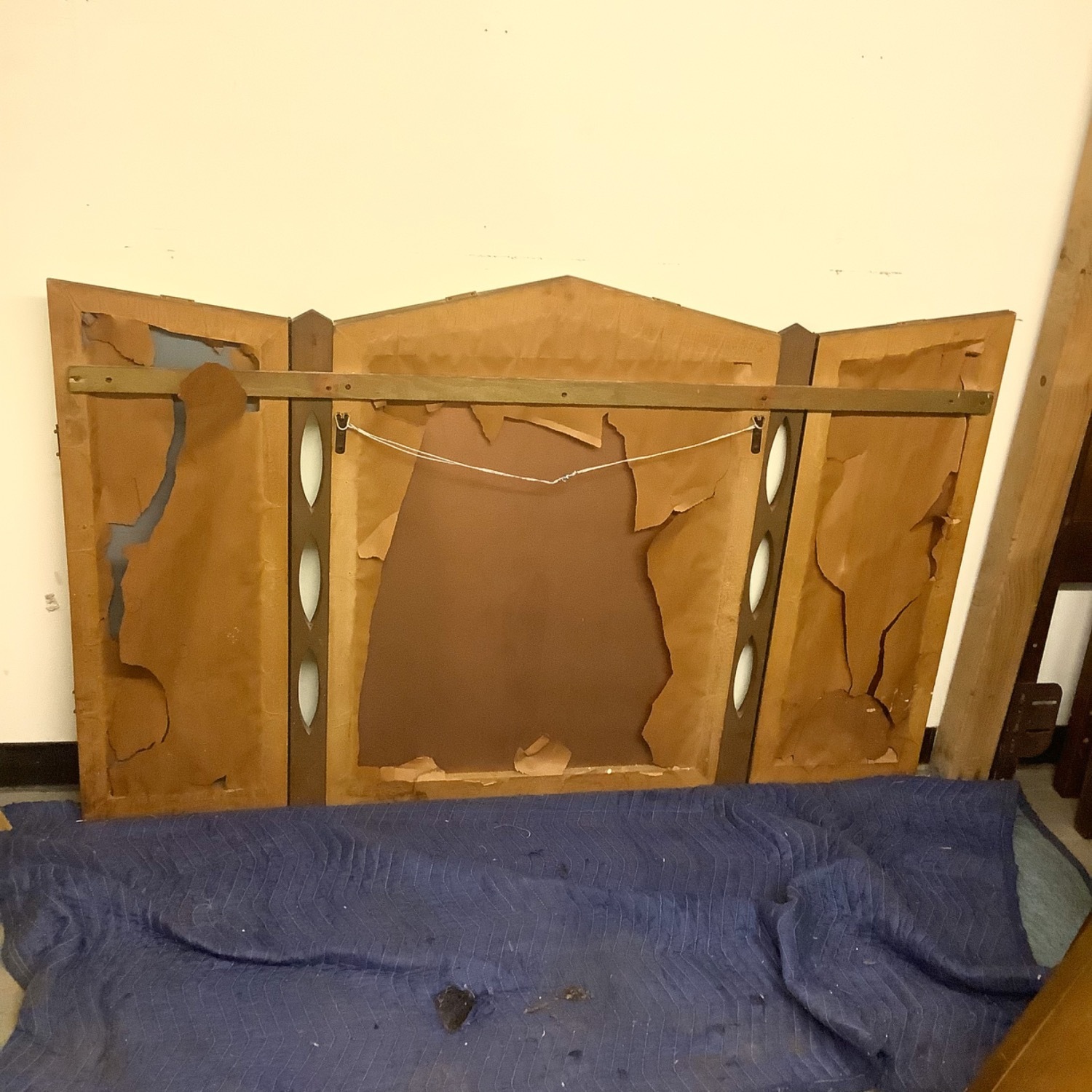 Vintage Mid-Century Modern Walnut Tri-Fold Mirror - image-9