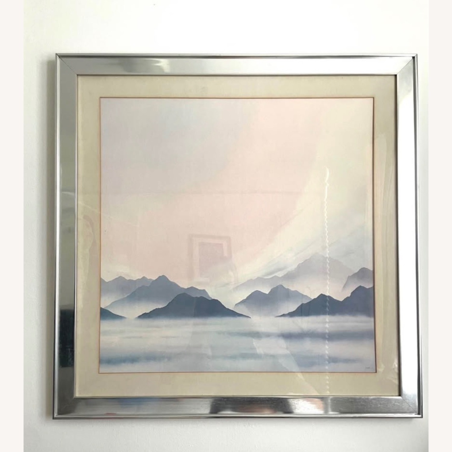 35x35” Ann Taylor Framed Lithograph Mountains - image-1