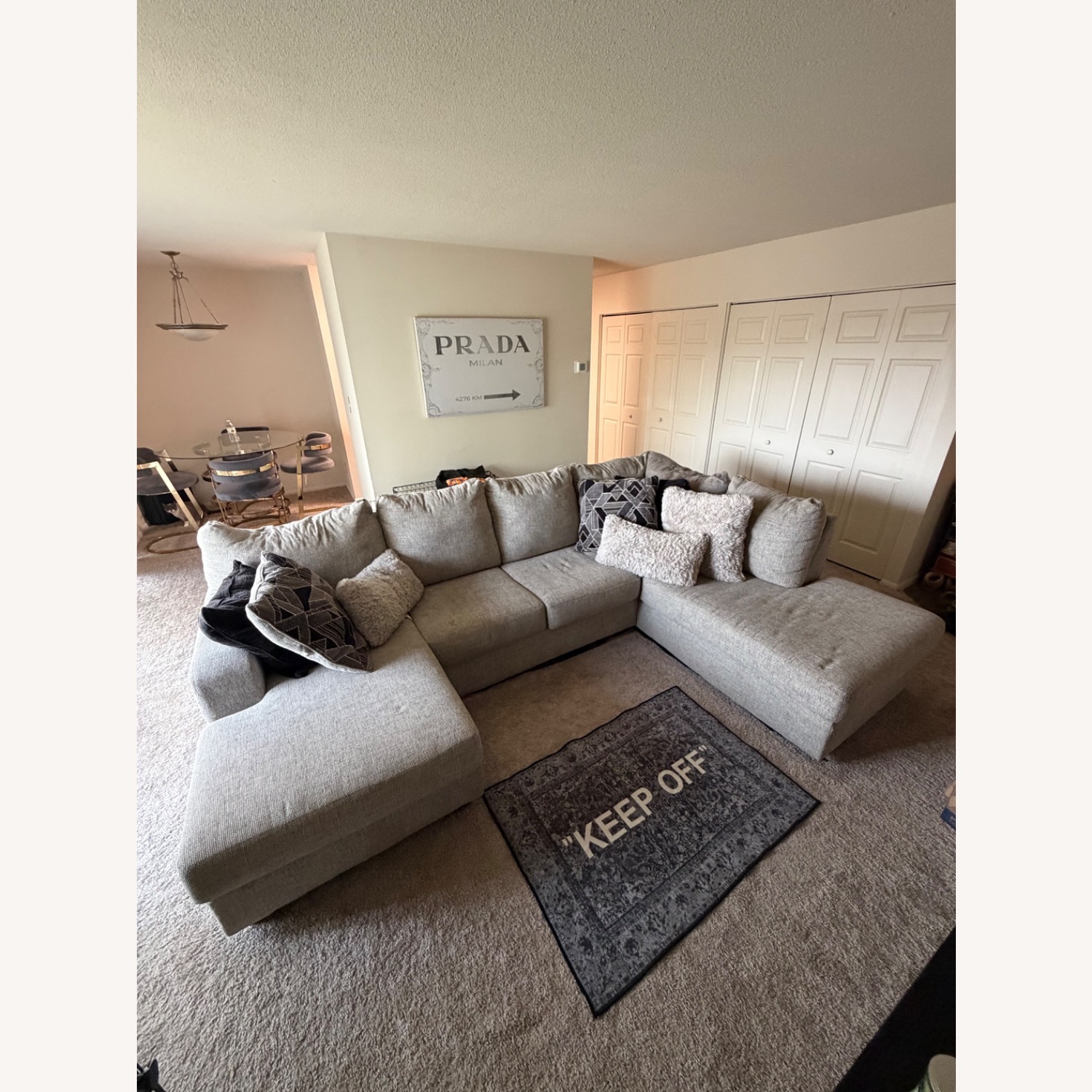 Light Gray Fabric 2 Piece Sectional - image-1