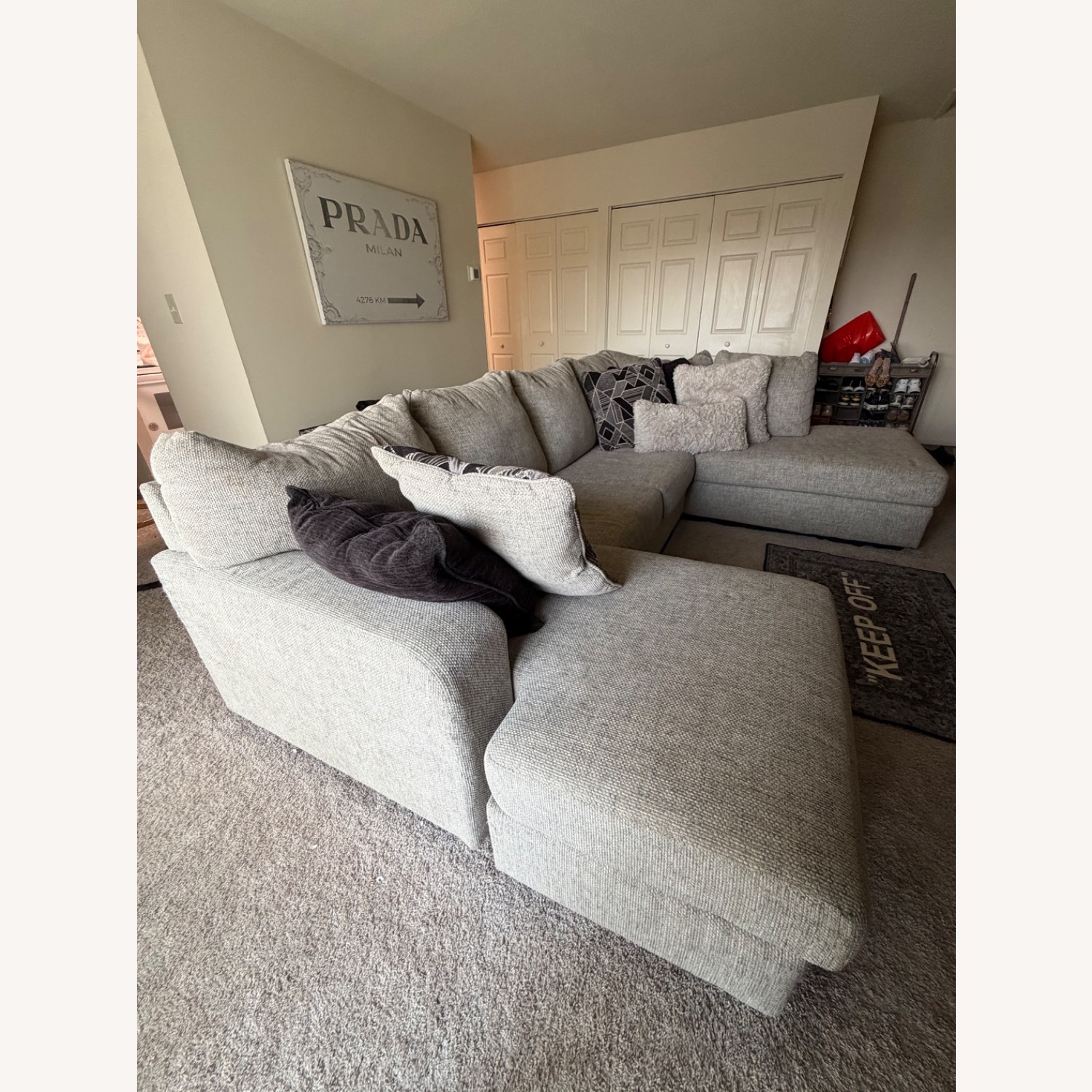 Light Gray Fabric 2 Piece Sectional - image-4