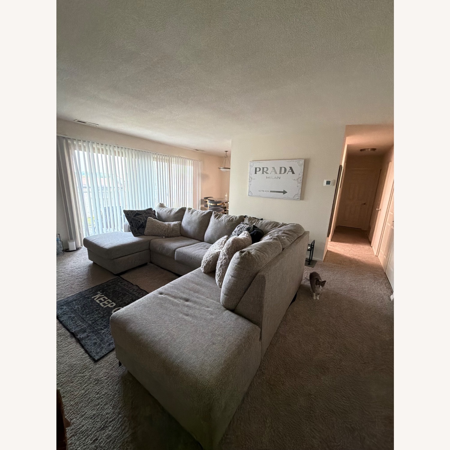 Light Gray Fabric 2 Piece Sectional - image-3