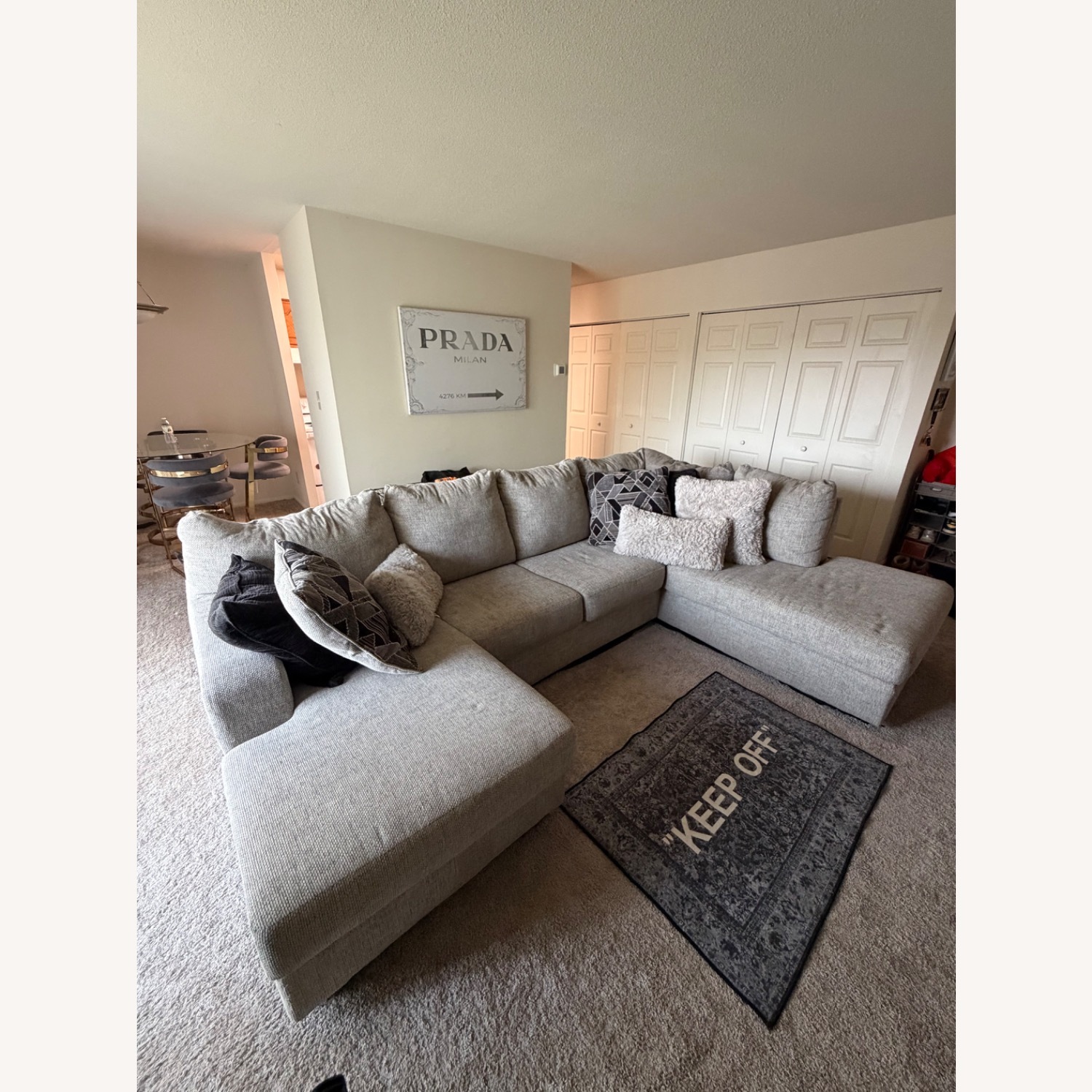 Light Gray Fabric 2 Piece Sectional - image-2