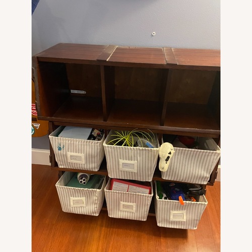 Used Pottery Barn Kids Toy Storage Unit Dark Brown for sale on AptDeco