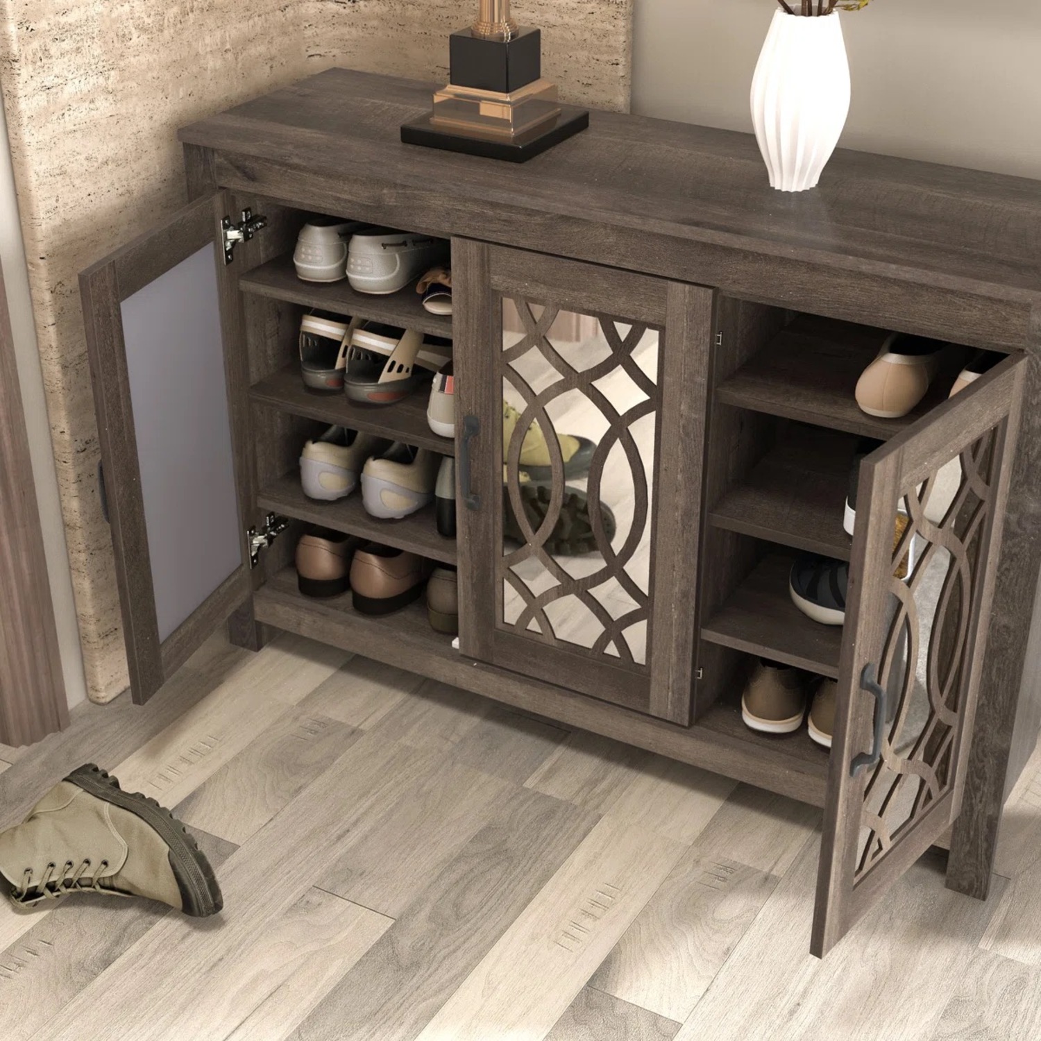 Eleana 16 Pair Shoe Storage Cabinet - image-1