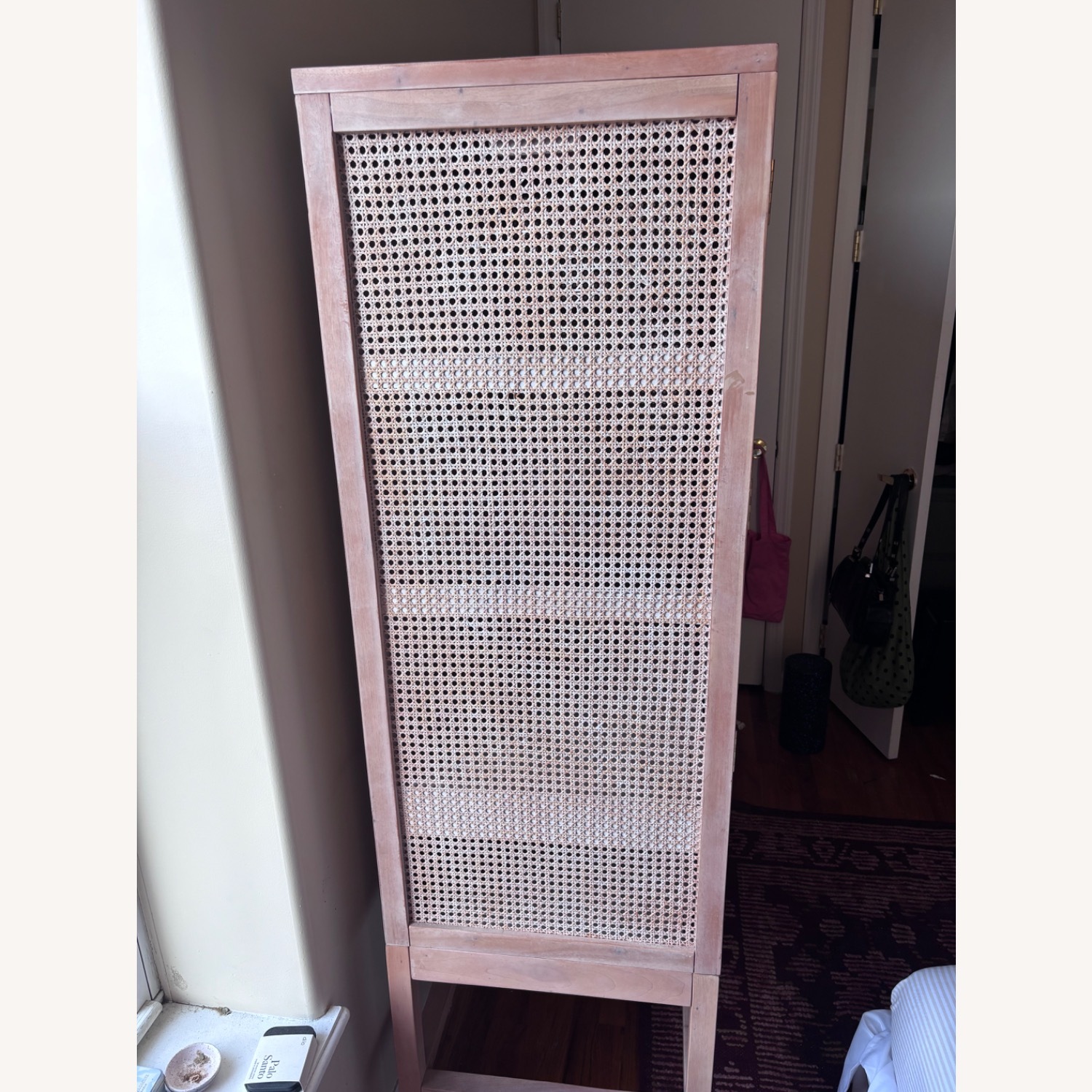 Urban Outfitters Marte Rattan Natural Wood Armoire - image-2
