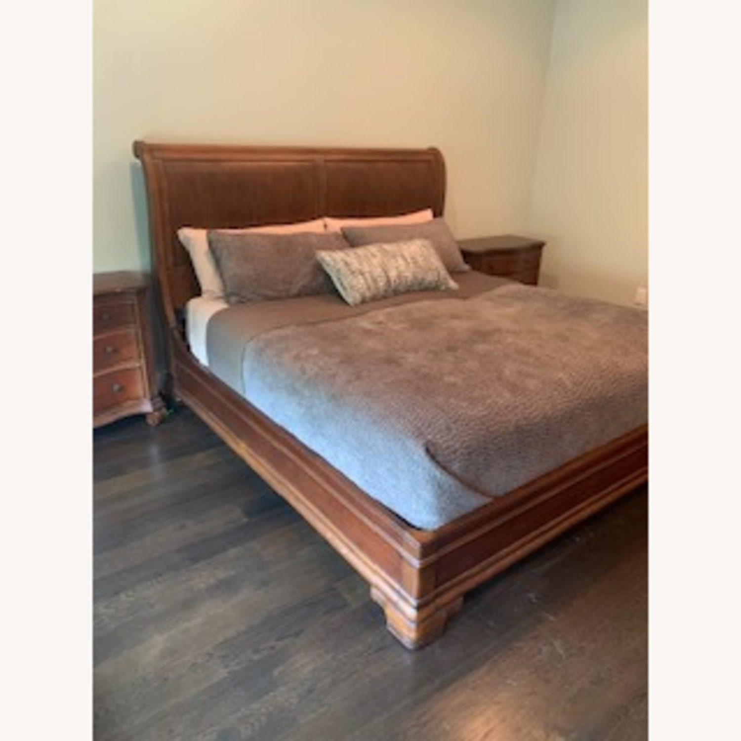 Ethan Allen Dark Brown Wood California King Bed - image-3