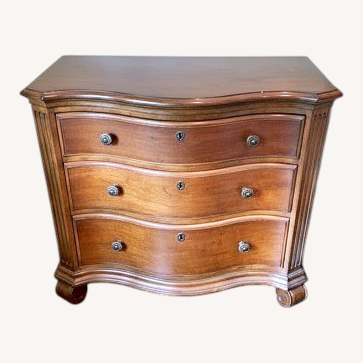 Ethan Allen Dark Brown Wood Side Table - image-0