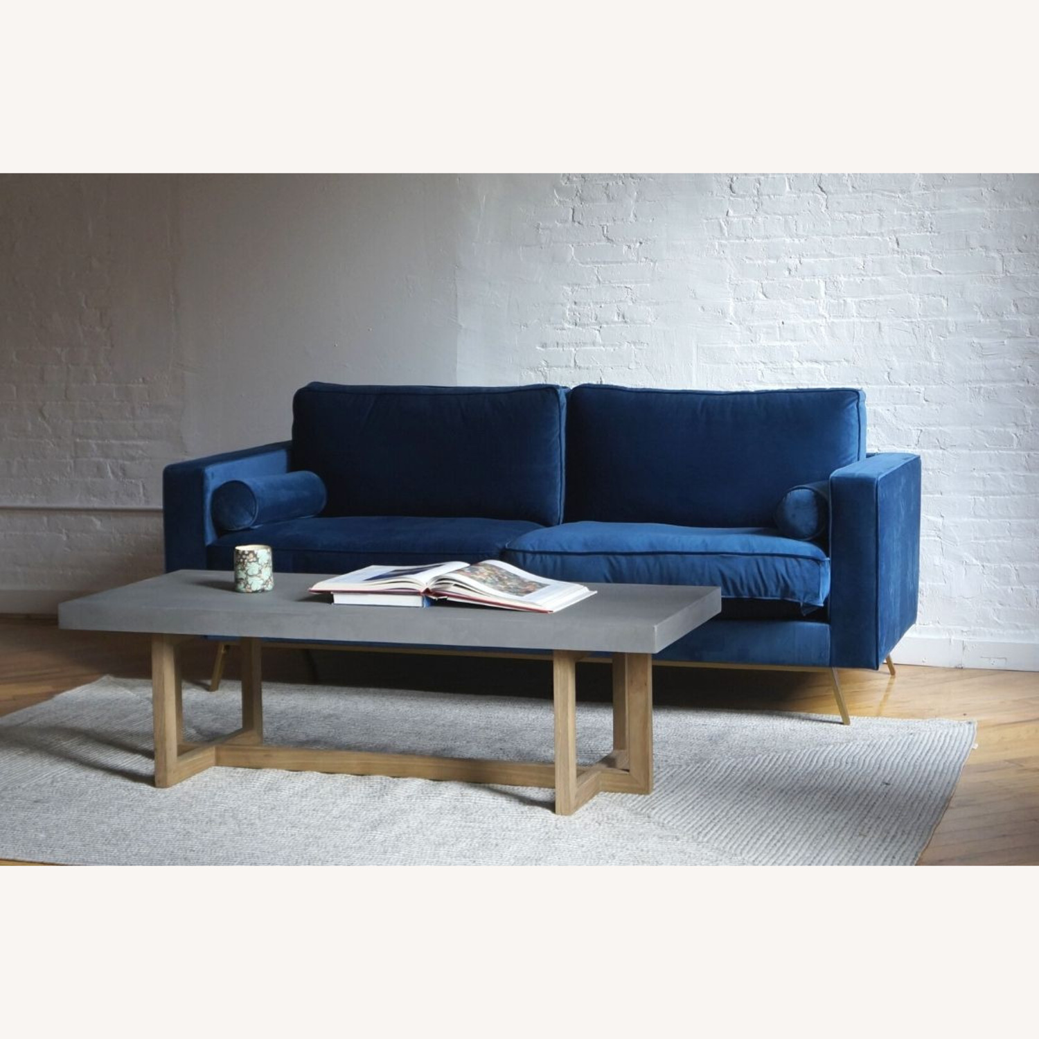 Blue Velvet 3+ Seater Sofa - image-7