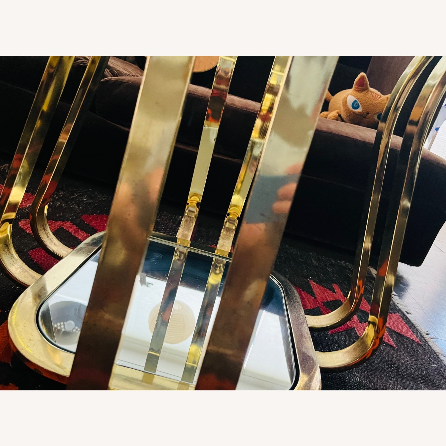 Vintage Brass & Glass Side Tables Glam Era - image-8