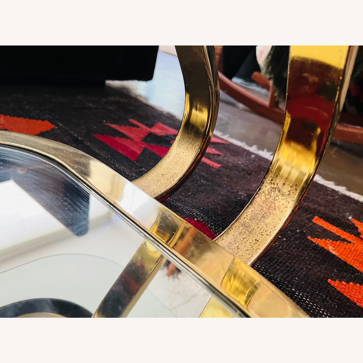 Vintage Brass & Glass Side Tables Glam Era - image-10
