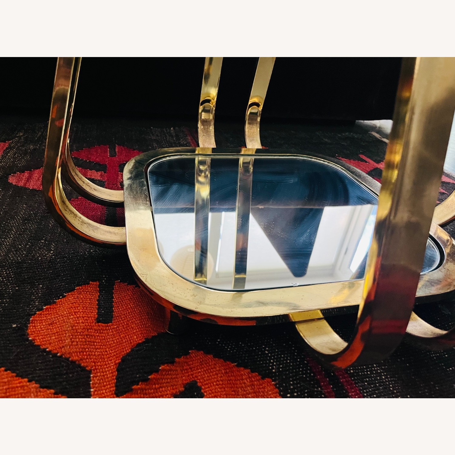 Vintage Brass & Glass Side Tables Glam Era - image-7