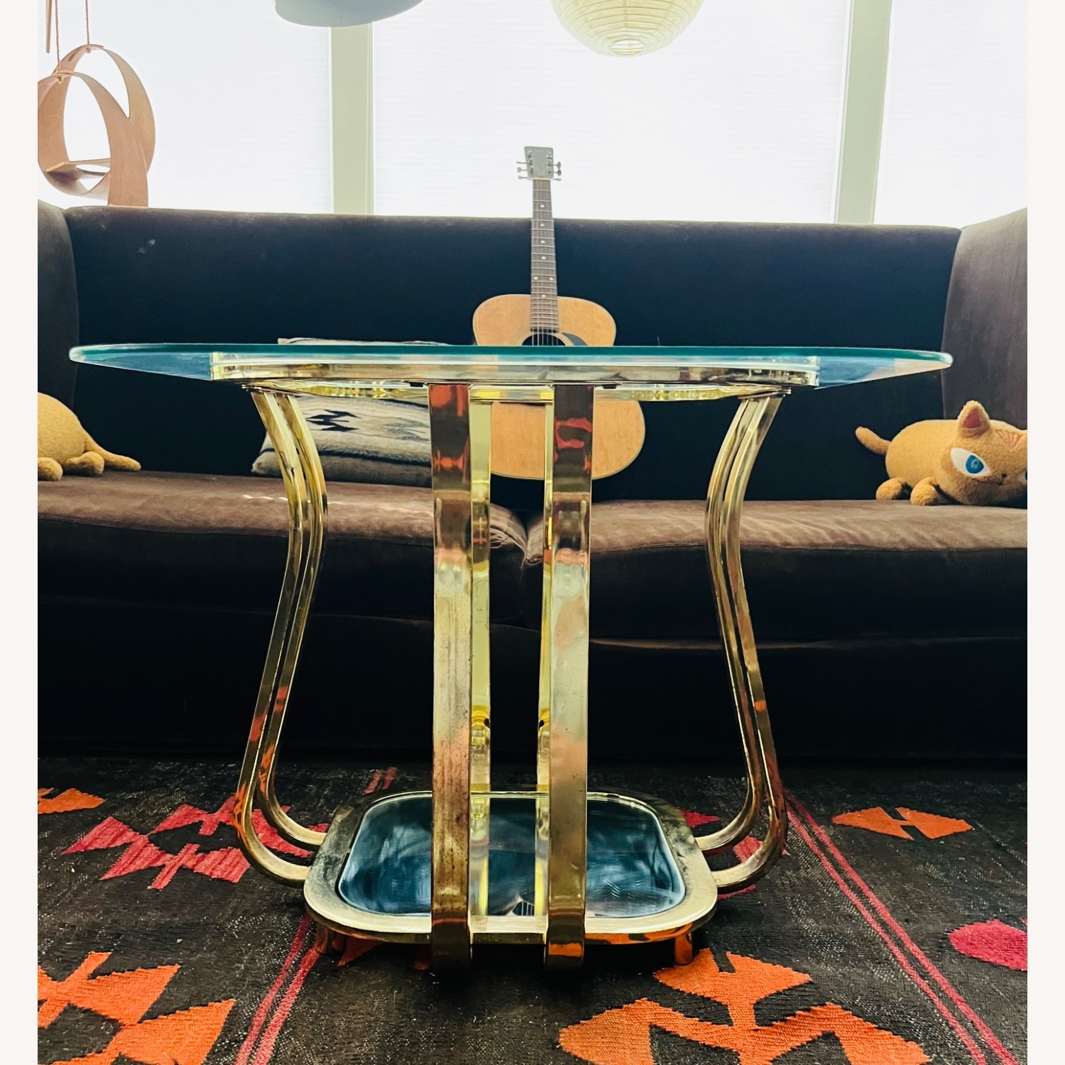 Vintage Brass & Glass Side Tables Glam Era - image-4