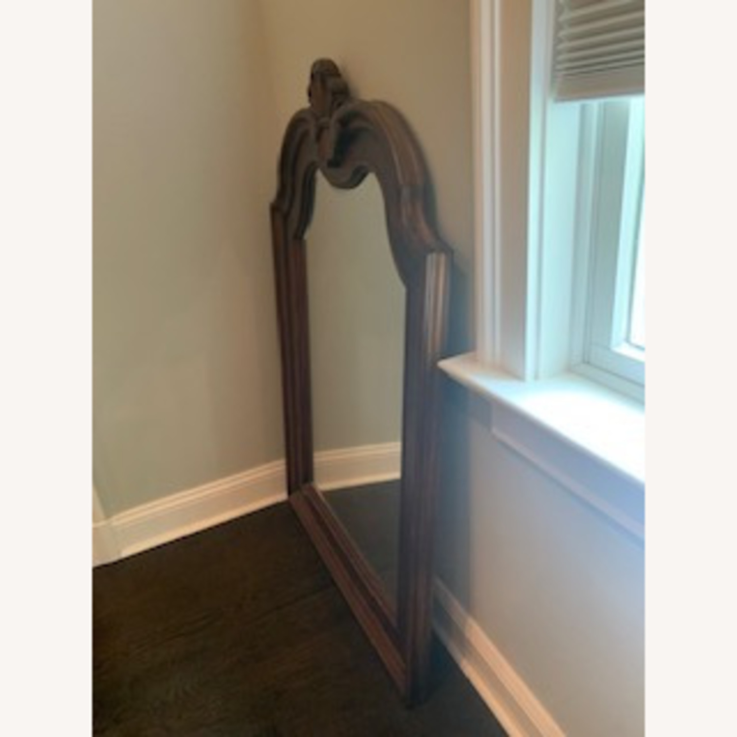 Ethan Allen Dark Brown Wood Wall Mirror - image-3
