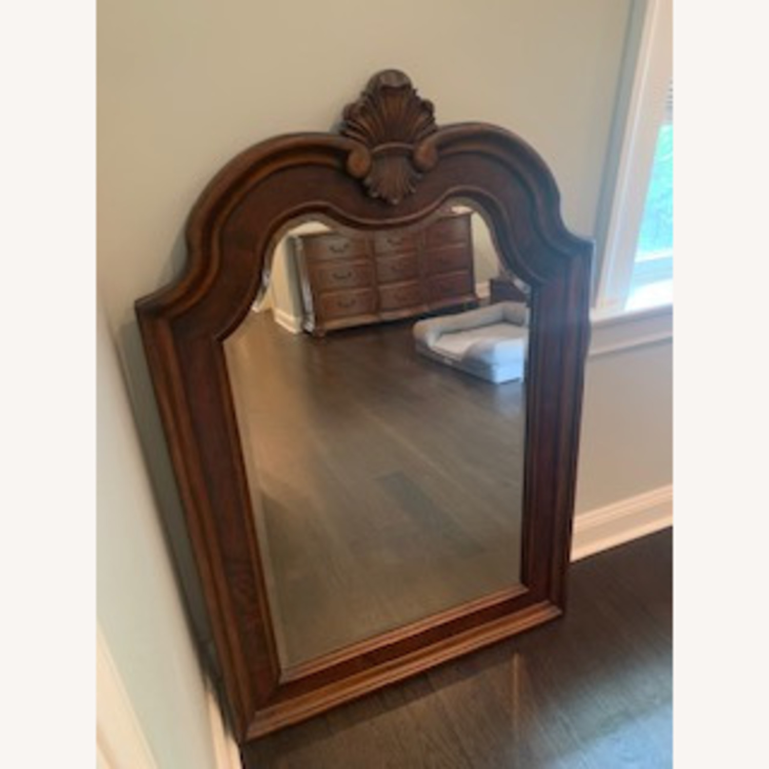 Ethan Allen Dark Brown Wood Wall Mirror - image-2