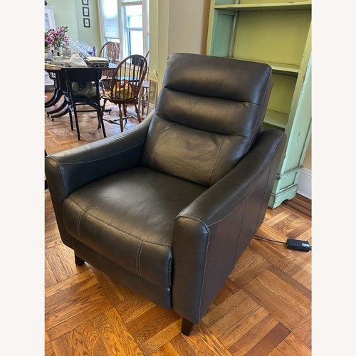 Used Dark Brown Leather Recliner for sale on AptDeco