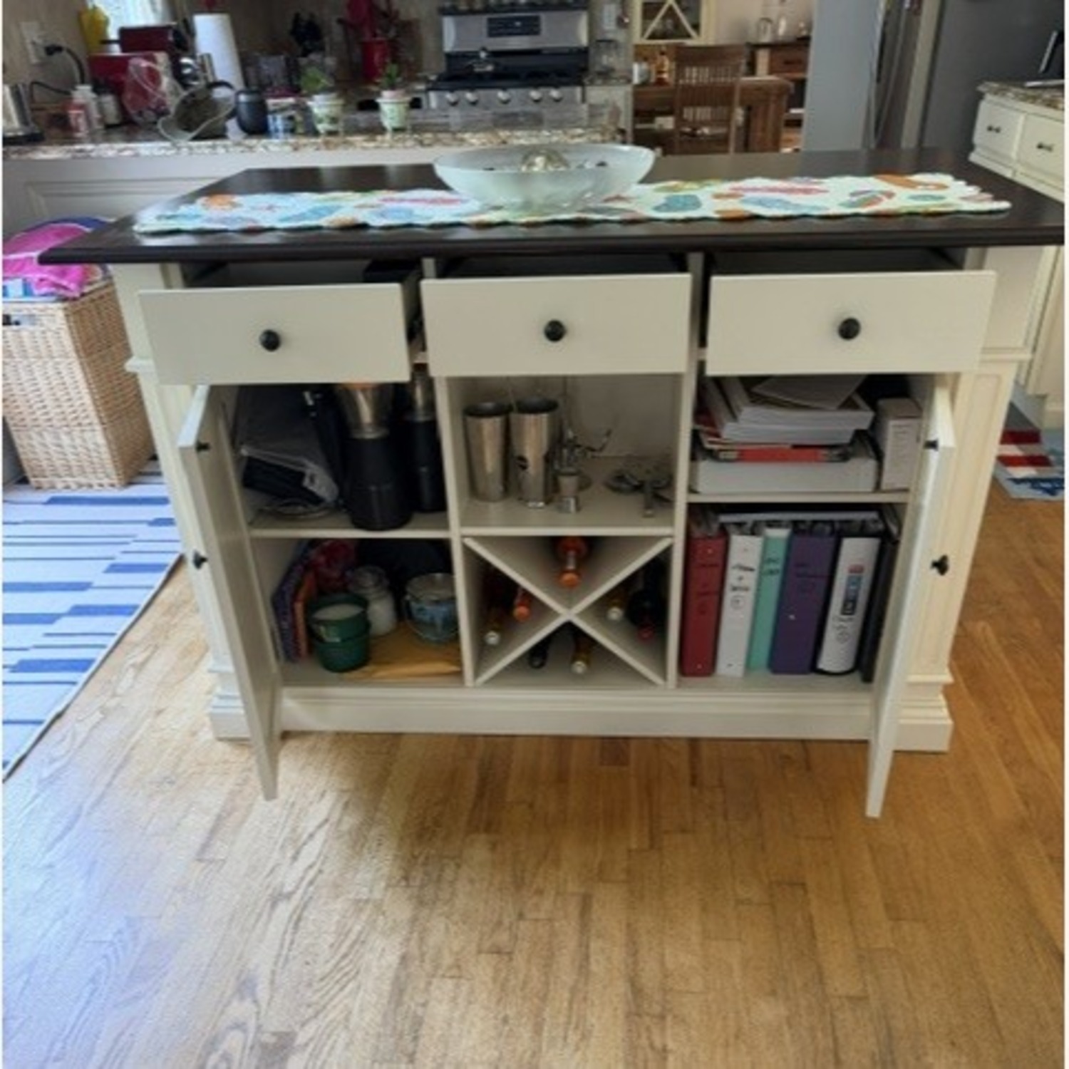 Raymour & Flanigan Pemberton White Wood Kitchen Island - image-3