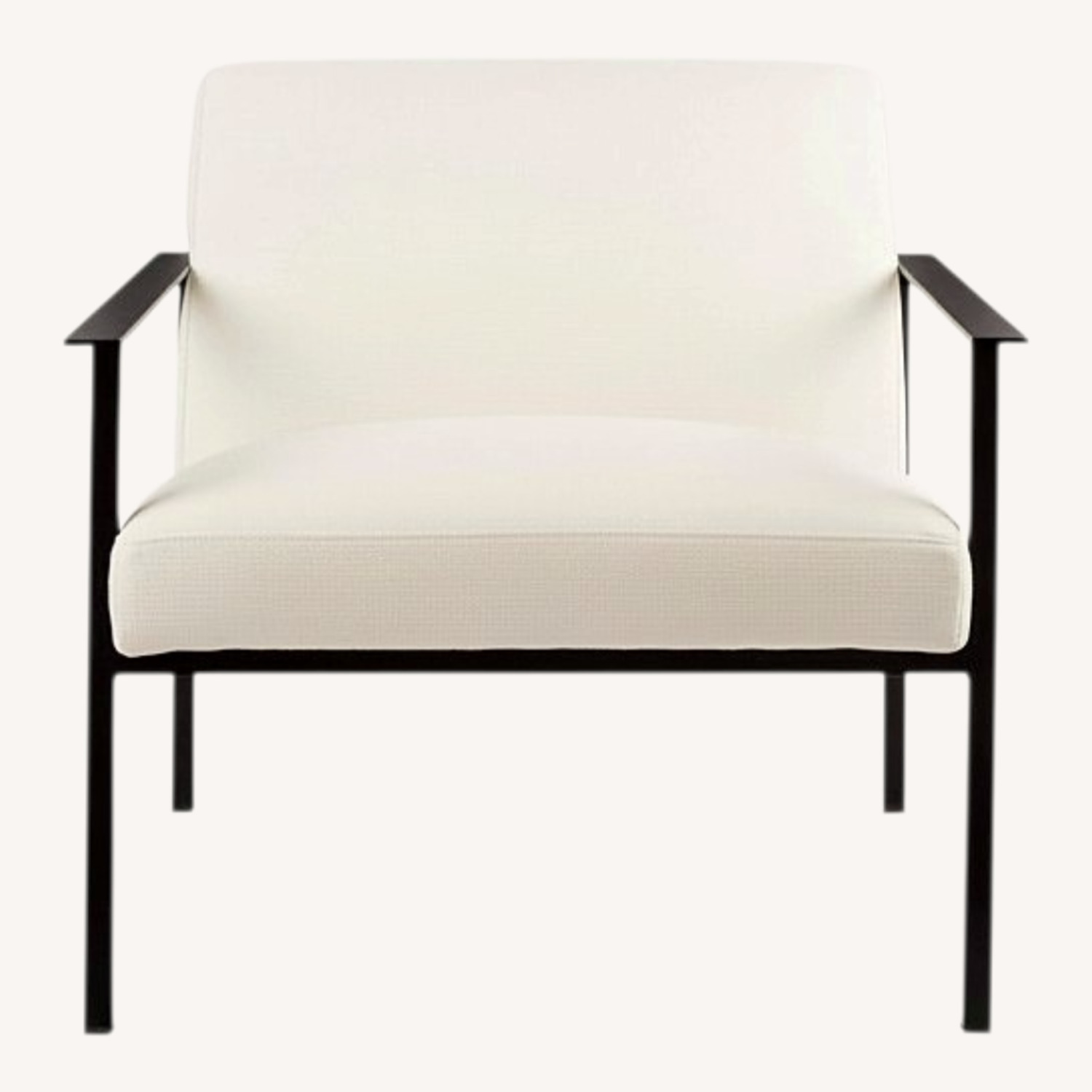 CB2 Cue White fabric and Black Metal Accent Chair - image-6