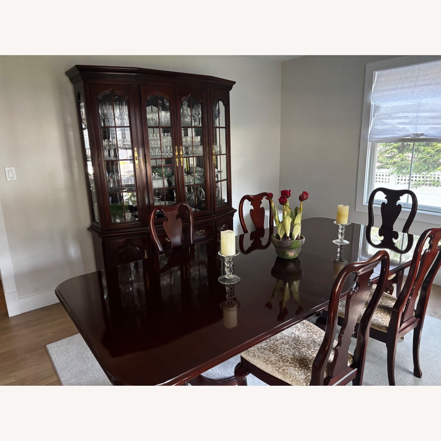 Huffman Koos Cherry Wood China Cabinet - image-3