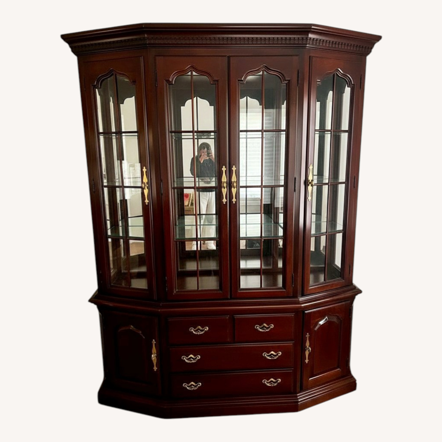 Huffman Koos Cherry Wood China Cabinet - image-0
