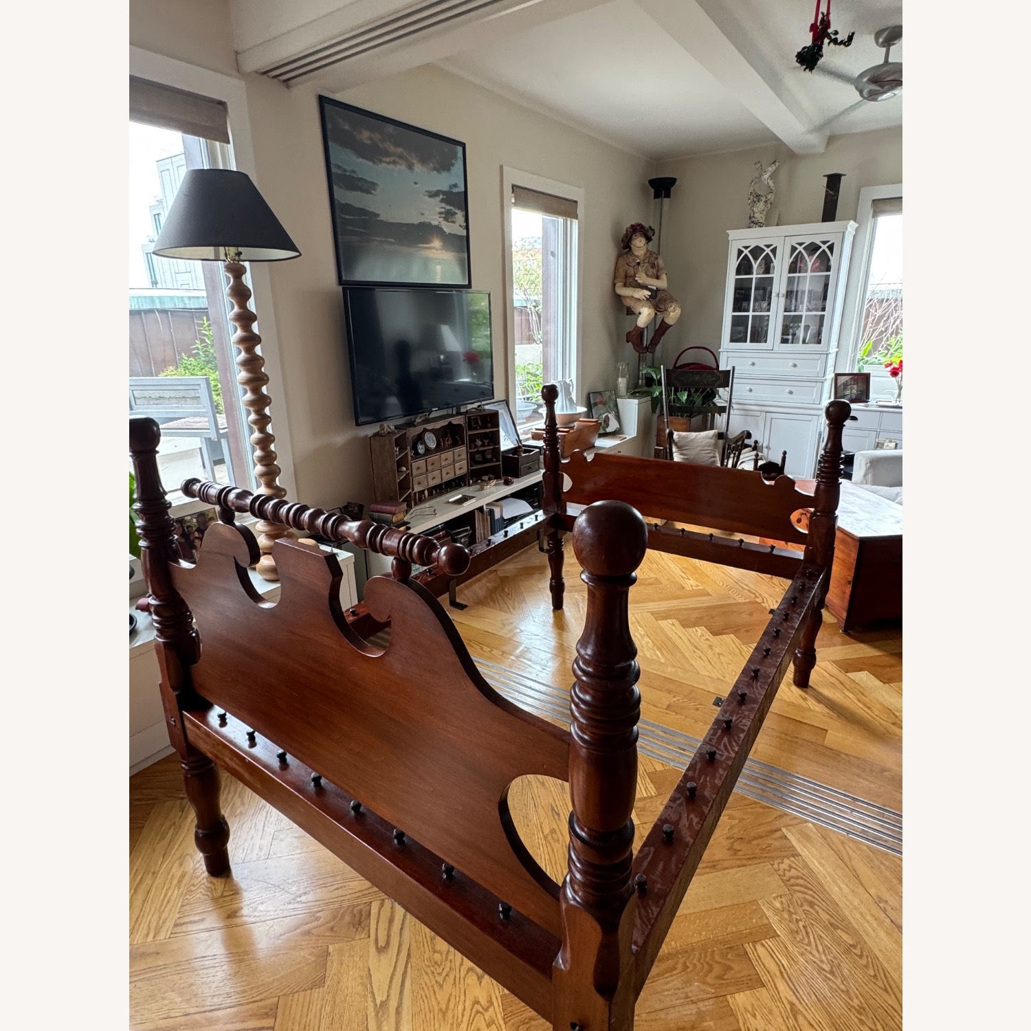 Mahogany 4 Poster Rope Bed Frame /Full - image-3