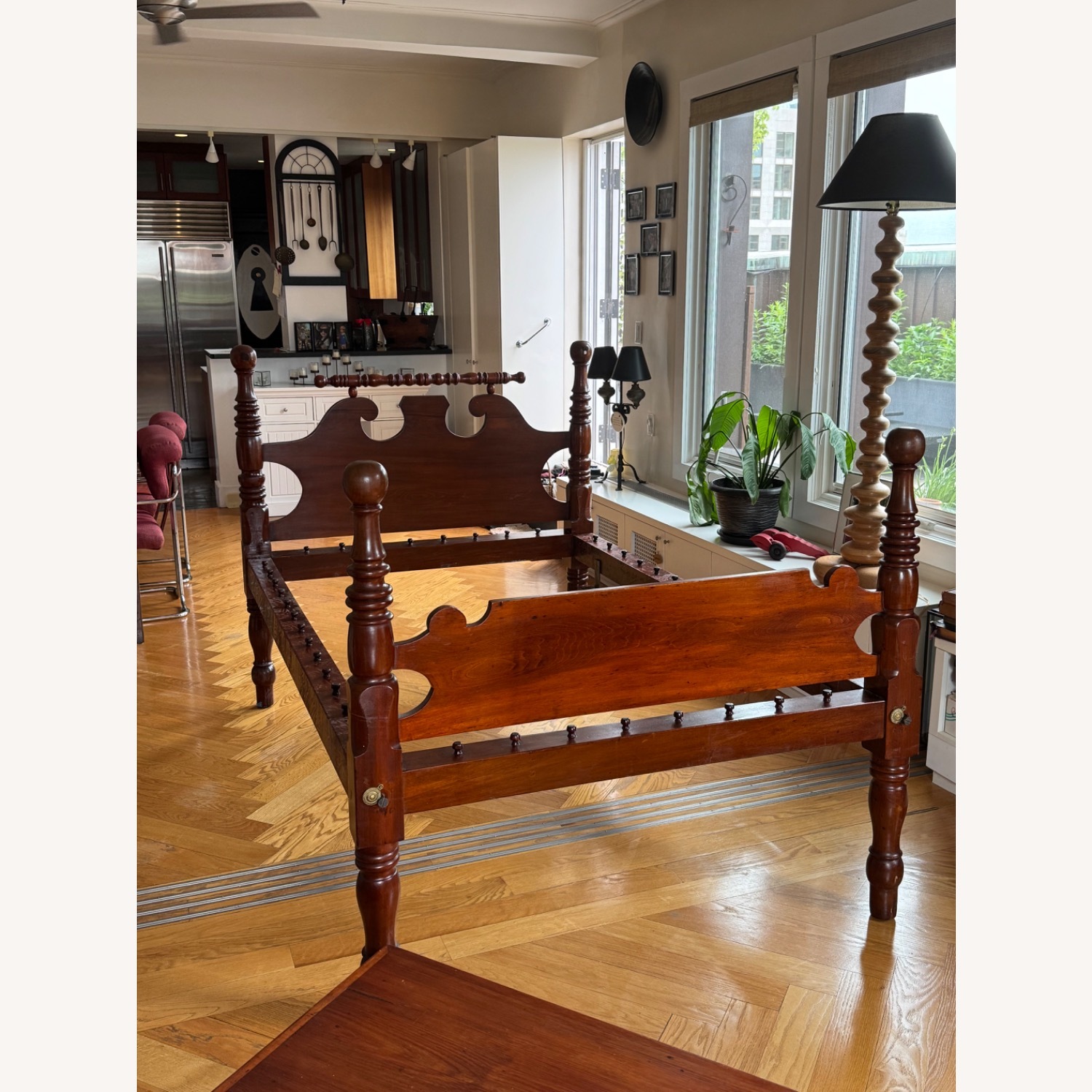 Mahogany 4 Poster Rope Bed Frame /Full - image-2